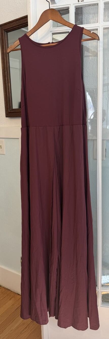 Halara Breezeful Zipper Sleeveless Pocket Contrast Quick Dry Jumpsuit 1X 18 Plum